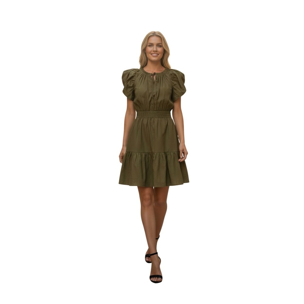 NWT Joe's Jeans Athena Dress Burnt Olive Organic Cotton Smocked Mini Fits S $268